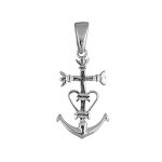 Pendentif croix cathare en argent rhodi - modle moyen