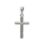 Pendentif croix chrtienne tresse en argent
