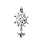 Pendentif croix huguenote en argent - modle femme