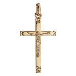 Pendentif croix plaqu or avec christ dim 32x20 mm