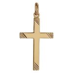 Pendentif croix plaqu� or grand mod�le stri� dim 25x16 mm