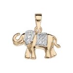 Pendentif elephant plaqué or oxydes blancs sertis Pendentif elephant plaqué or oxydes blancs sertis