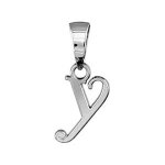 Pendentif lettre y en argent rhodié - lettrine anglaise stylisée - petit modèle Pendentif lettre y en argent rhodié - lettrine anglaise stylisée - petit modèle