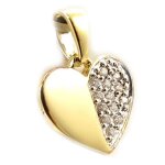 Pendentif  love cristal  blanc dor�