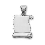 Pendentif parchemin en argent  graver - grand modle