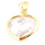 Pendentif plaqué or coeur linda blanc Pendentif plaqué or coeur linda blanc