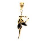 Pendentif plaqué or fée clochette noir Pendentif plaqué or fée clochette noir