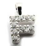 Pendentif plaqu or  lettre f  blanc