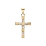 Pendentif plaqué or 20x10mm croix avec oxydes Pendentif plaqué or 20x10mm croix avec oxydes