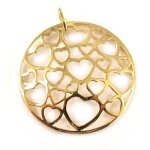 Pendentif plaqu or  allgorie en coeurs
