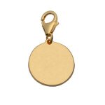 Pendentif plaqu or charms rond a graver