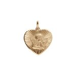 Pendentif plaqué or coeur diamanté avec ange Pendentif plaqué or coeur diamanté avec ange