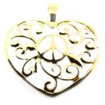 Pendentif plaqu or  coeur peace