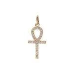 Pendentif plaqué or croix arrondi avec oxydes blancs 18 x 15mm Pendentif plaqué or croix arrondi avec oxydes blancs 18 x 15mm