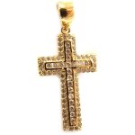 Pendentif plaqué or croix blanc Pendentif plaqué or croix blanc
