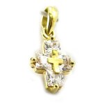 Pendentif plaqué or croix blanc Pendentif plaqué or croix blanc