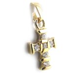 Pendentif plaqué or croix blanc Pendentif plaqué or croix blanc