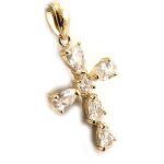 Pendentif plaqué or croix blanc Pendentif plaqué or croix blanc