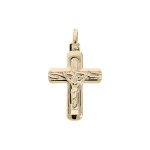 Pendentif plaqu or croix avec christ dim 20 x 14 mm
