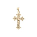 Pendentif plaqu or croix occitane avec christ dim 20 x 13 mm