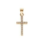 Pendentif plaqué or croix oxydes blancs 17x0, 7mm Pendentif plaqué or croix oxydes blancs 17x0, 7mm