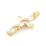 Pendentif plaqué or croix pureté blanc Pendentif plaqué or croix pureté blanc