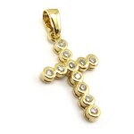 Pendentif plaqué or croix pureté blanc Pendentif plaqué or croix pureté blanc