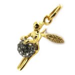 Pendentif plaqué or 'fée clochette' gris (cristal) Pendentif plaqué or 'fée clochette' gris (cristal)