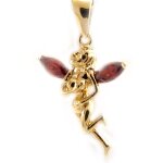 Pendentif plaqué or fée clochette rouge Pendentif plaqué or fée clochette rouge