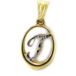 Pendentif plaqué or lettre t 2 tons Pendentif plaqué or lettre t 2 tons