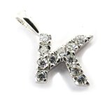 Pendentif plaqu or  lettre k  blanc