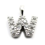 Pendentif plaqu or  lettre w  blanc