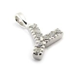 Pendentif plaqu or  lettre y  blanc