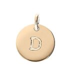 Pendentif plaqué or médaille 12mm gravure alphabet d Pendentif plaqué or médaille 12mm gravure alphabet d
