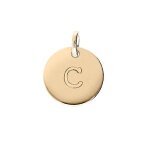 Pendentif plaqué or médaille 12mm gravure alphabet c Pendentif plaqué or médaille 12mm gravure alphabet c