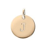 Pendentif plaqué or médaille 12mm gravure alphabet j Pendentif plaqué or médaille 12mm gravure alphabet j