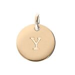 Pendentif plaqué or médaille 12mm gravure alphabet y Pendentif plaqué or médaille 12mm gravure alphabet y