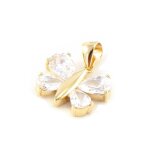 Pendentif plaqué or papillon de cristal Pendentif plaqué or papillon de cristal