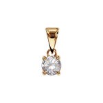 Pendentif plaqué or solitaire oxyde serti 4 griffes 5mm Pendentif plaqué or solitaire oxyde serti 4 griffes 5mm