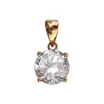 Pendentif plaqué or solitaire oxyde serti 4 griffes 9mm Pendentif plaqué or solitaire oxyde serti 4 griffes 9mm