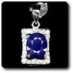 Pendentif saphir bleu . argent 925 - argent