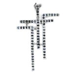 Pendentif saphir bleu . argent 925 + chaine en argent 925