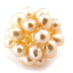 Pendentif  tourbillon de perles  nacr� orange 16 mm