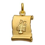 Pendentif zodiaque parchemin cancer plaqu or