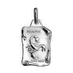 Pendentif zodiaque parchemin scorpion en argent brillant
