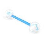 Piercing langue flexible  coloriage  bleu