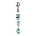 Piercing nombril pierres bleu