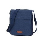 Pochette katana porte travers en toile garni cuir de vachette 6568 - bleu