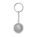 Porte clef acier anneau forme sceau saint - christophe