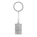 Porte - clefs acier satin� rectangulaire 21x33mm grav� papa on t'aime